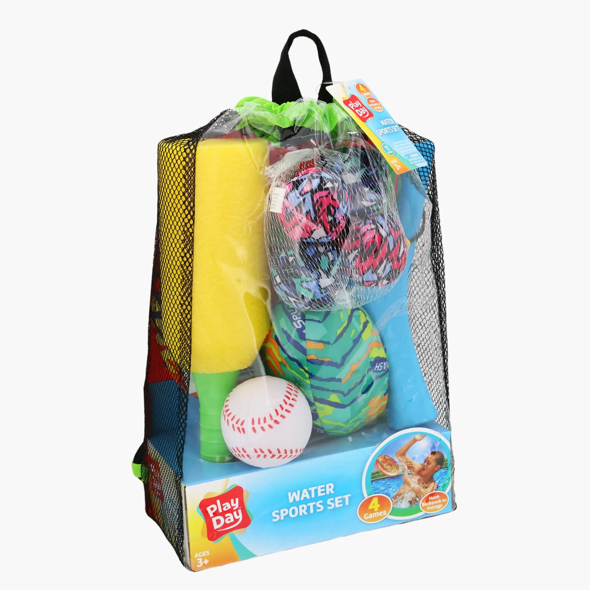 Play Day 11-Piece 4-In-1 Lawn & Pool Sports Games Set, Ages 3 & Up, Unisex