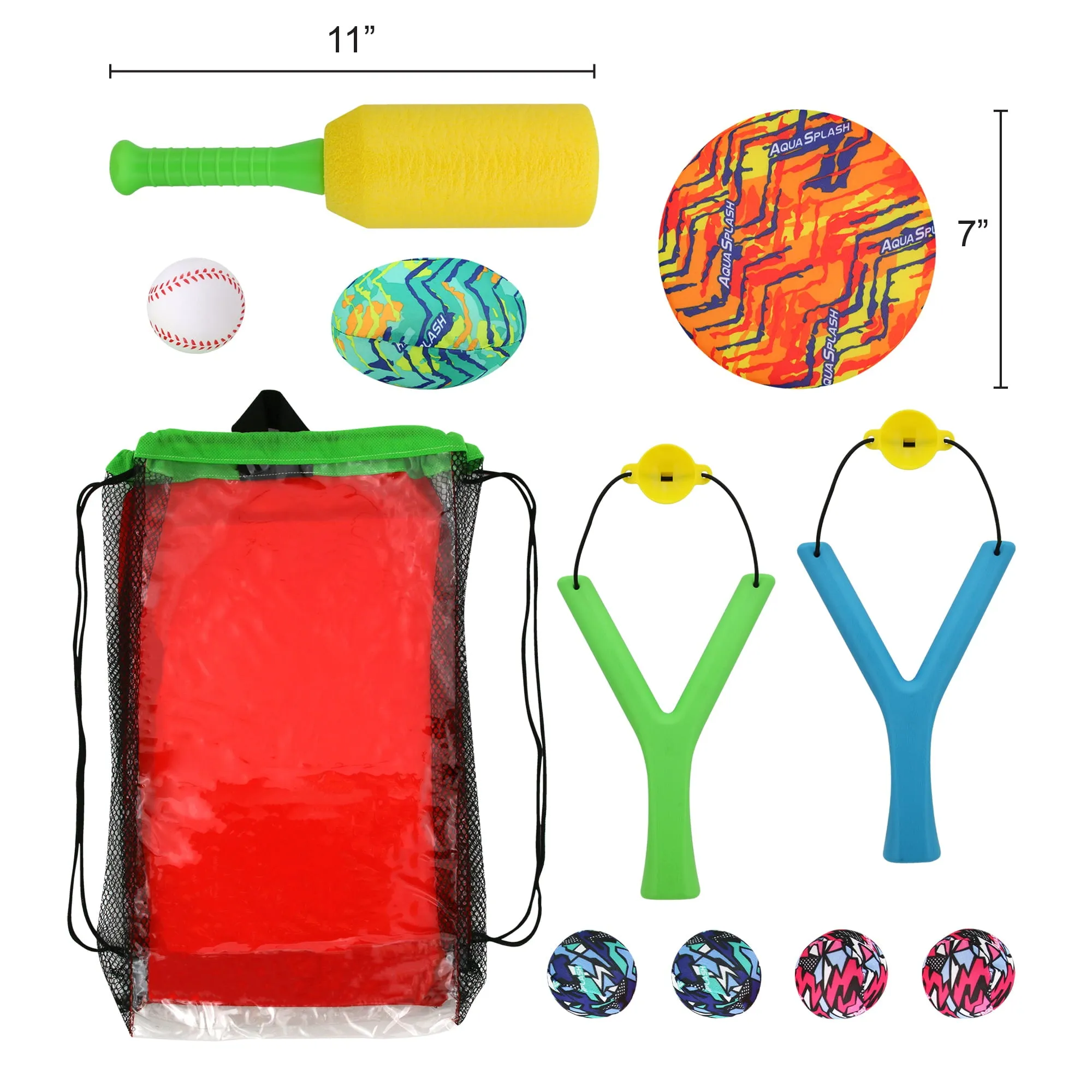 Play Day 11-Piece 4-In-1 Lawn & Pool Sports Games Set, Ages 3 & Up, Unisex