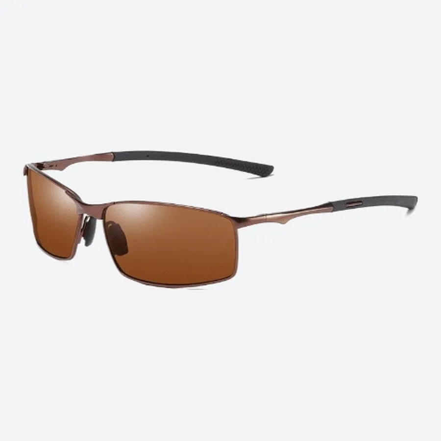 Polarised Rectangle Alloy Frame Sunglasses