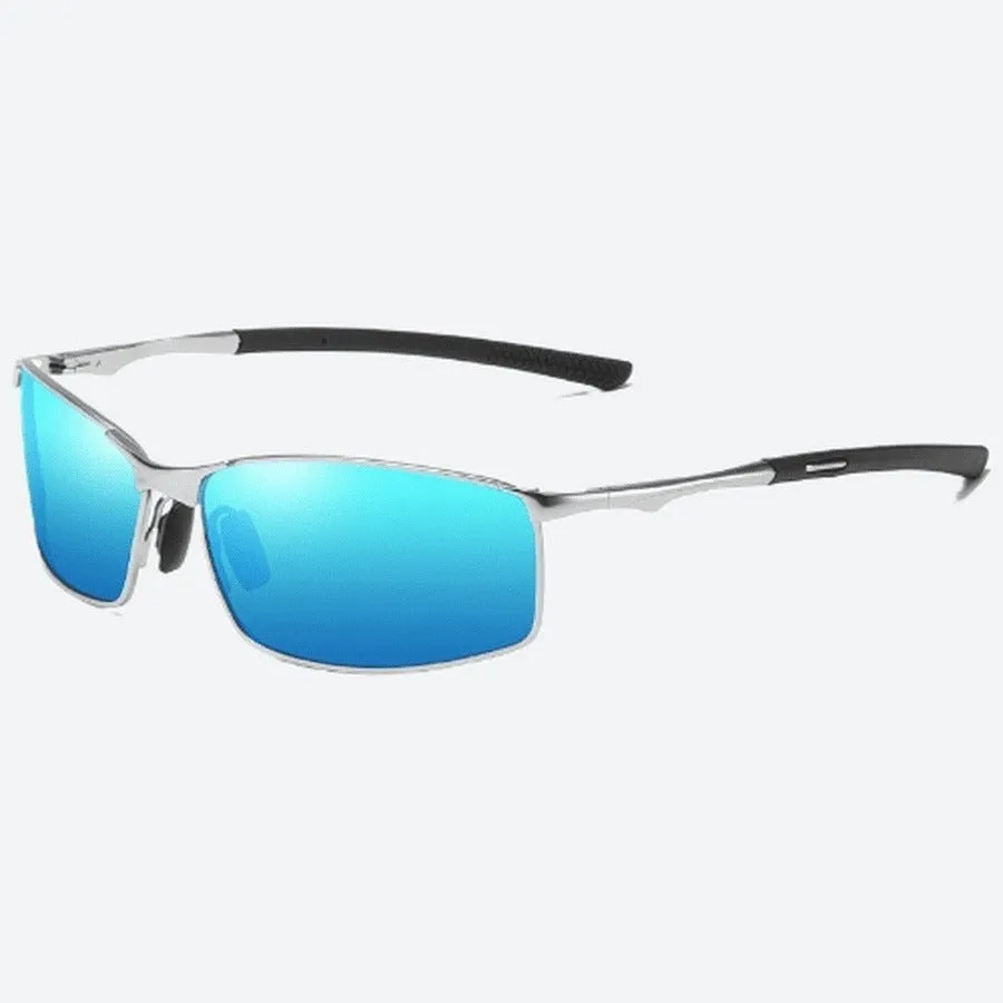 Polarised Rectangle Alloy Frame Sunglasses