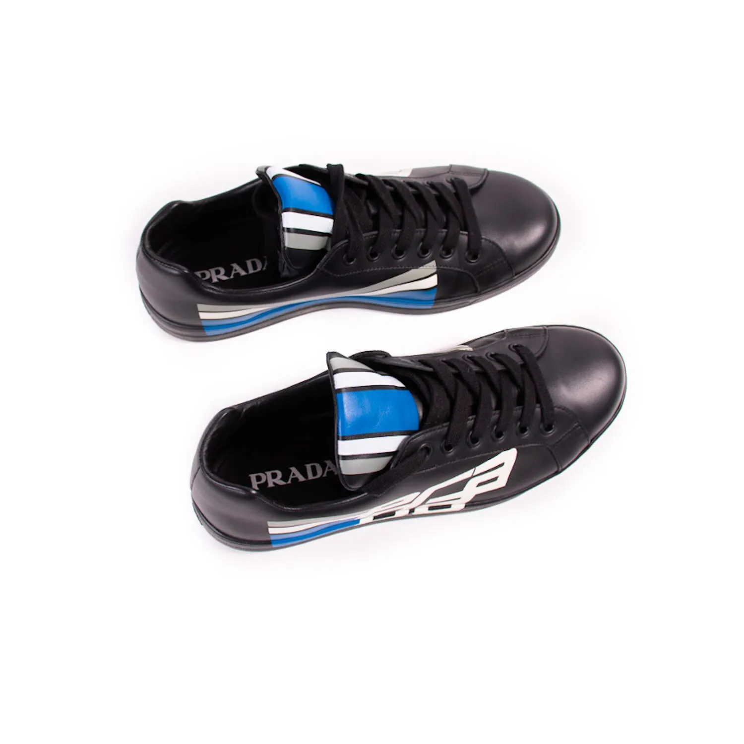 Prada Leather Low-Top Print Sneakers