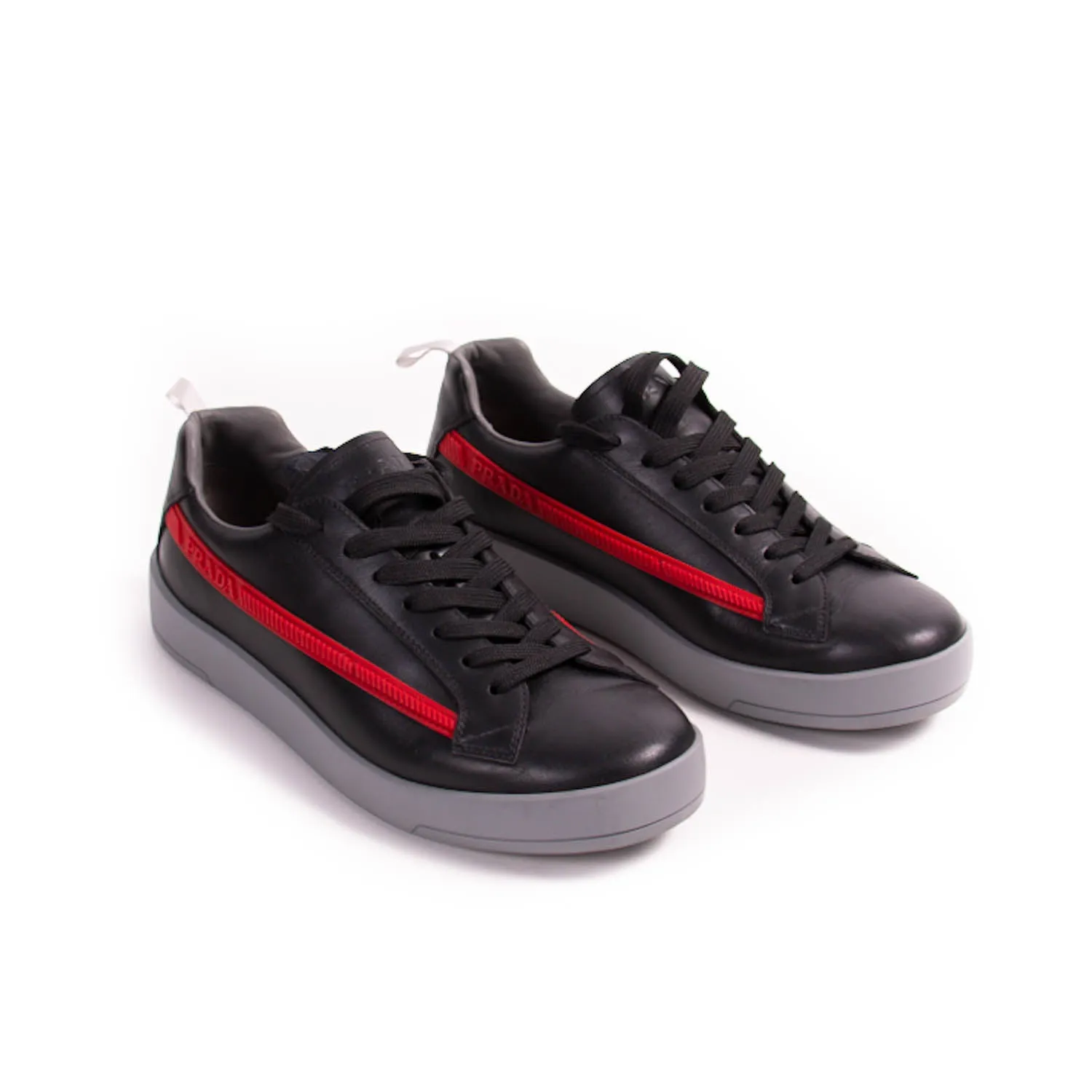 Prada Leather Low Top Sneakers