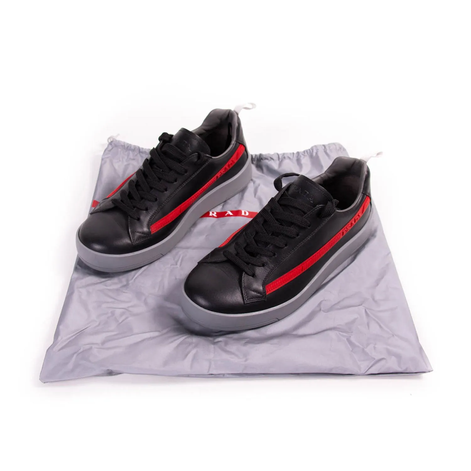 Prada Leather Low Top Sneakers