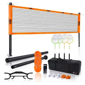 Professional Portable Badminton Complete Set with Net 4 Rackets 3
