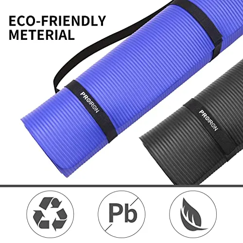 PROIRON Exercise (BLUE)Yoga Mat 15mm Extra Thick, Pilates Mat Non-Slip Gym Fitness Mat for Workout with Carrying Strap -1800mm x 610mm x 15mm