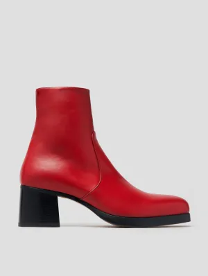 RAOUL 70MM PLATFORM BOOT IN RED CALFSKIN - Woman