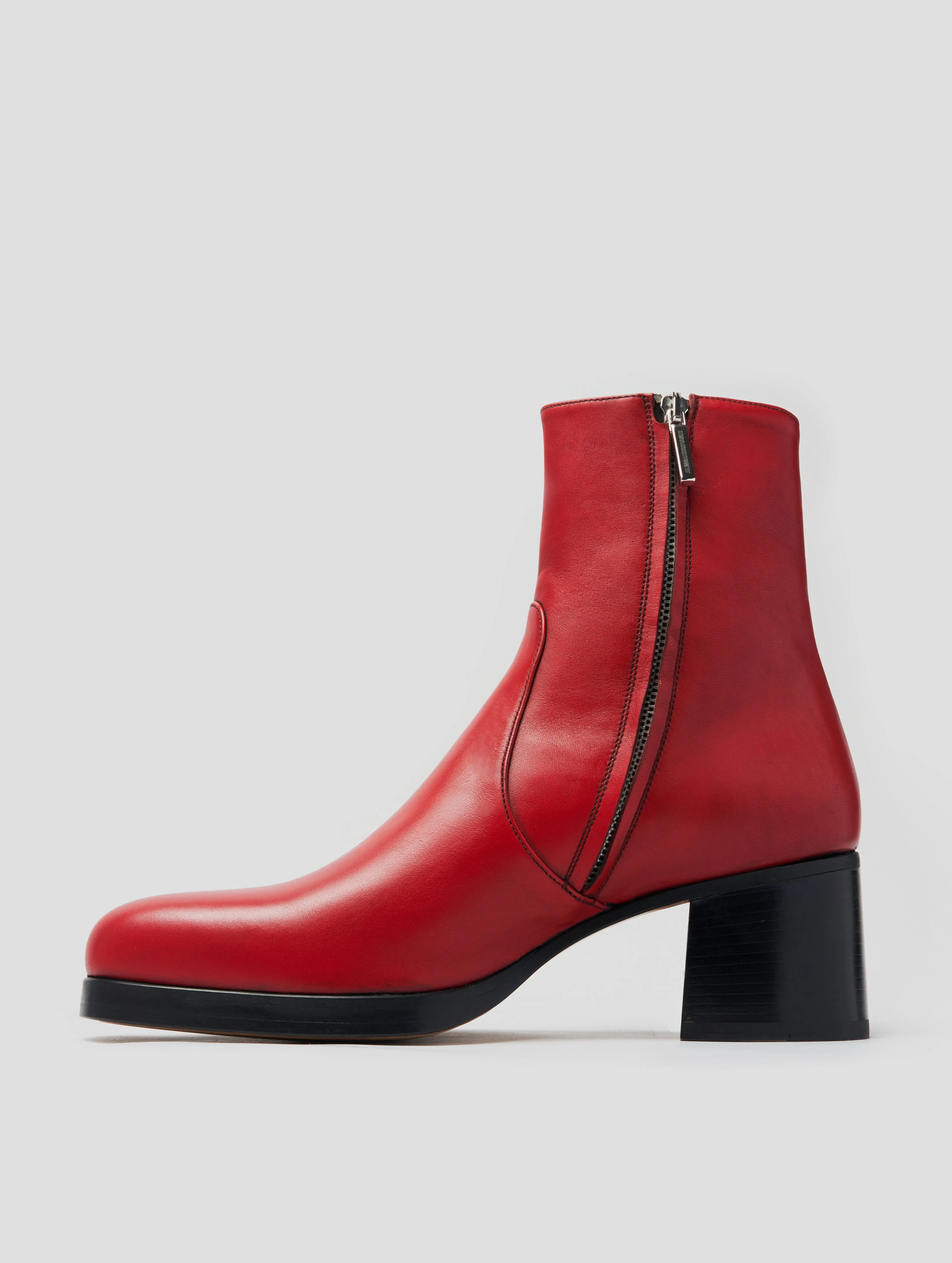 RAOUL 70MM PLATFORM BOOT IN RED CALFSKIN - Woman