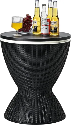 Rattan Patio Bar Cooler Table