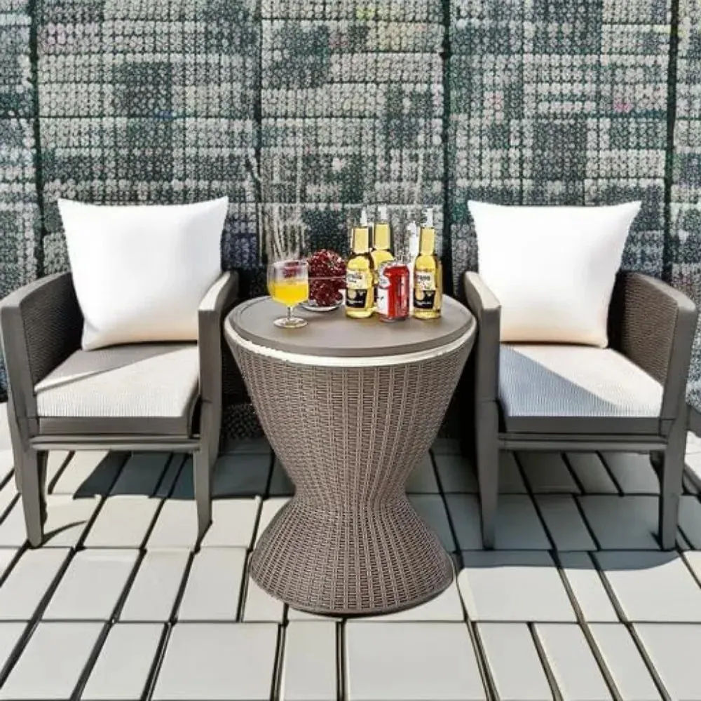 Rattan Patio Bar Cooler Table