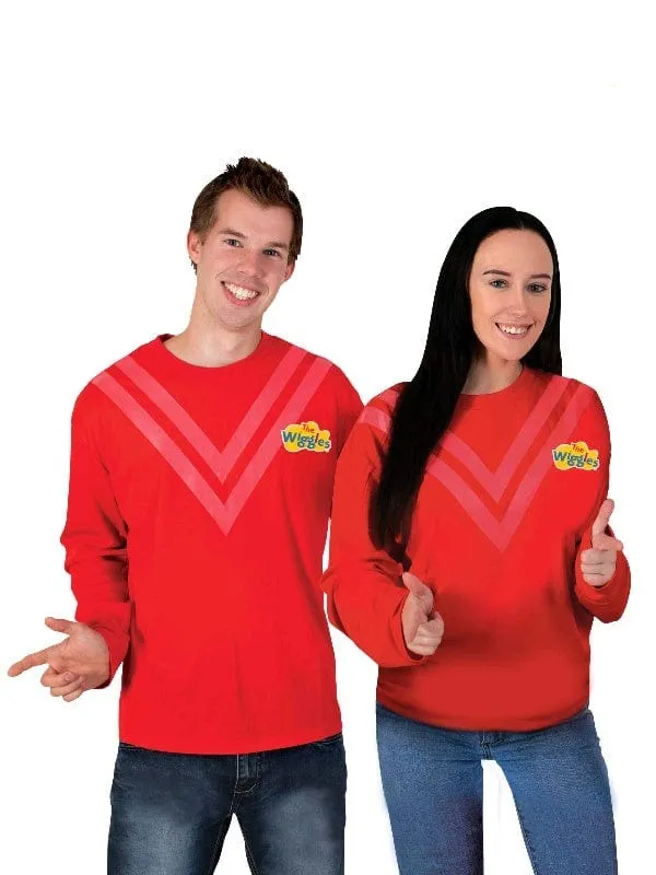 Red Wiggles Deluxe Costume Top for Adults