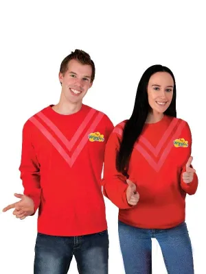 Red Wiggles Deluxe Costume Top for Adults