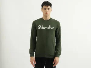 Regular Fit Round Neck Basic Branded Sweatshirt