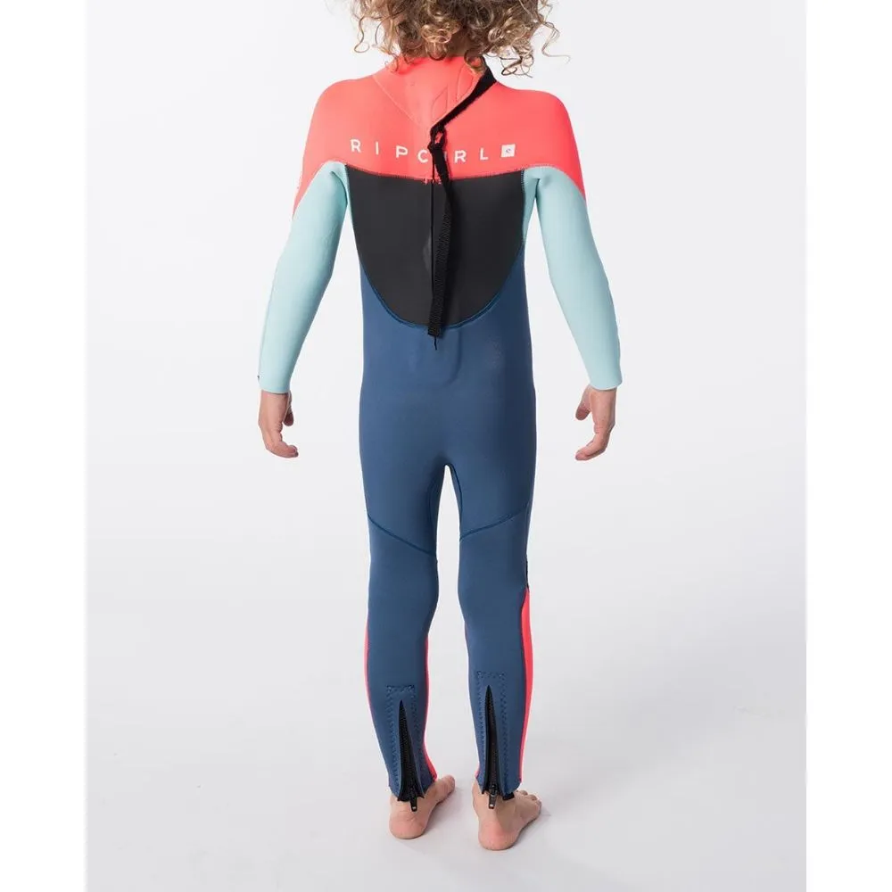 RIP CURL GROMS OMEGA 3/2 BACK ZIP NEON PINK
