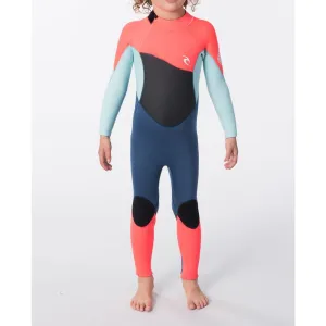 RIP CURL GROMS OMEGA 3/2 BACK ZIP NEON PINK