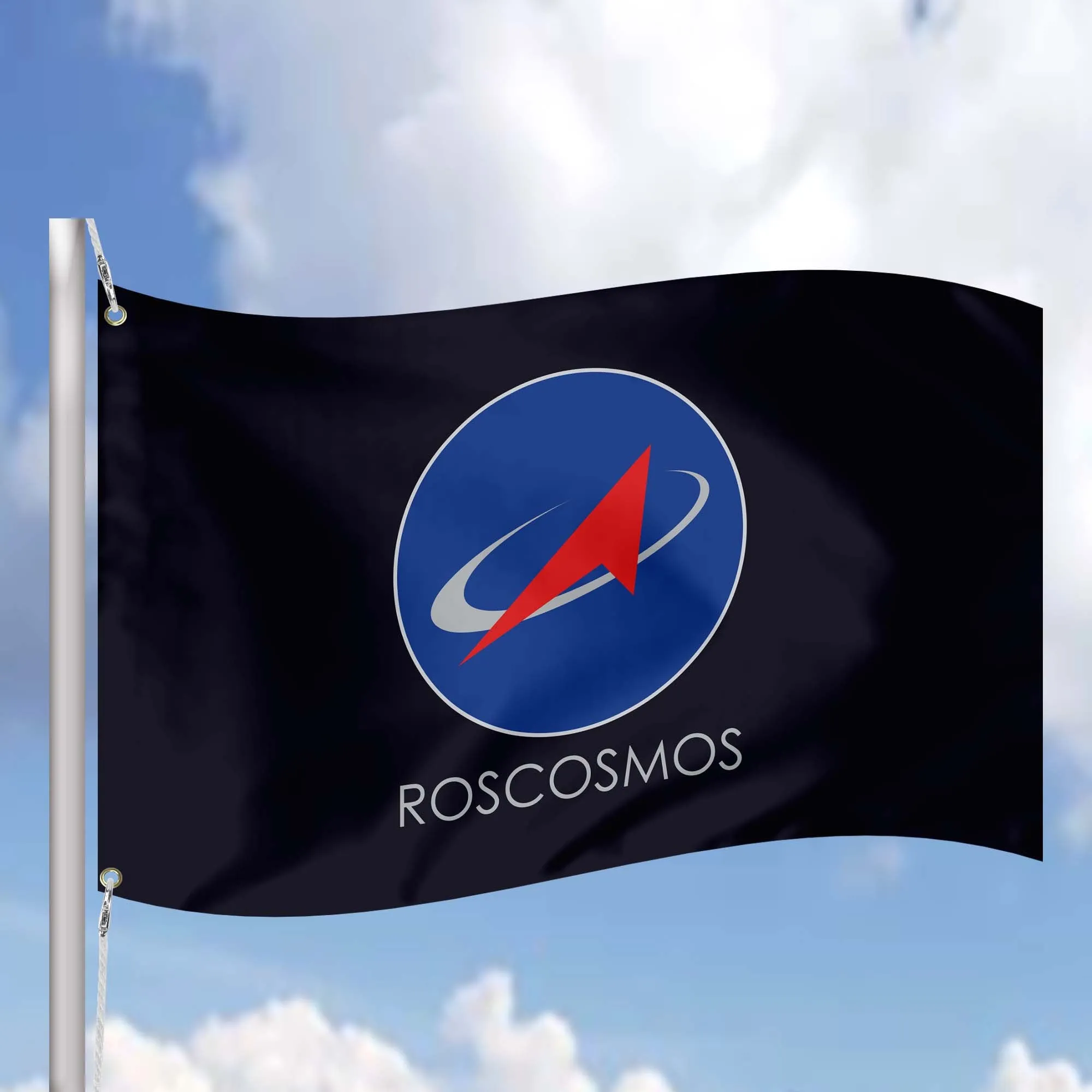 Roscosmos State Corporation for Space Activities Russia Flag Banner