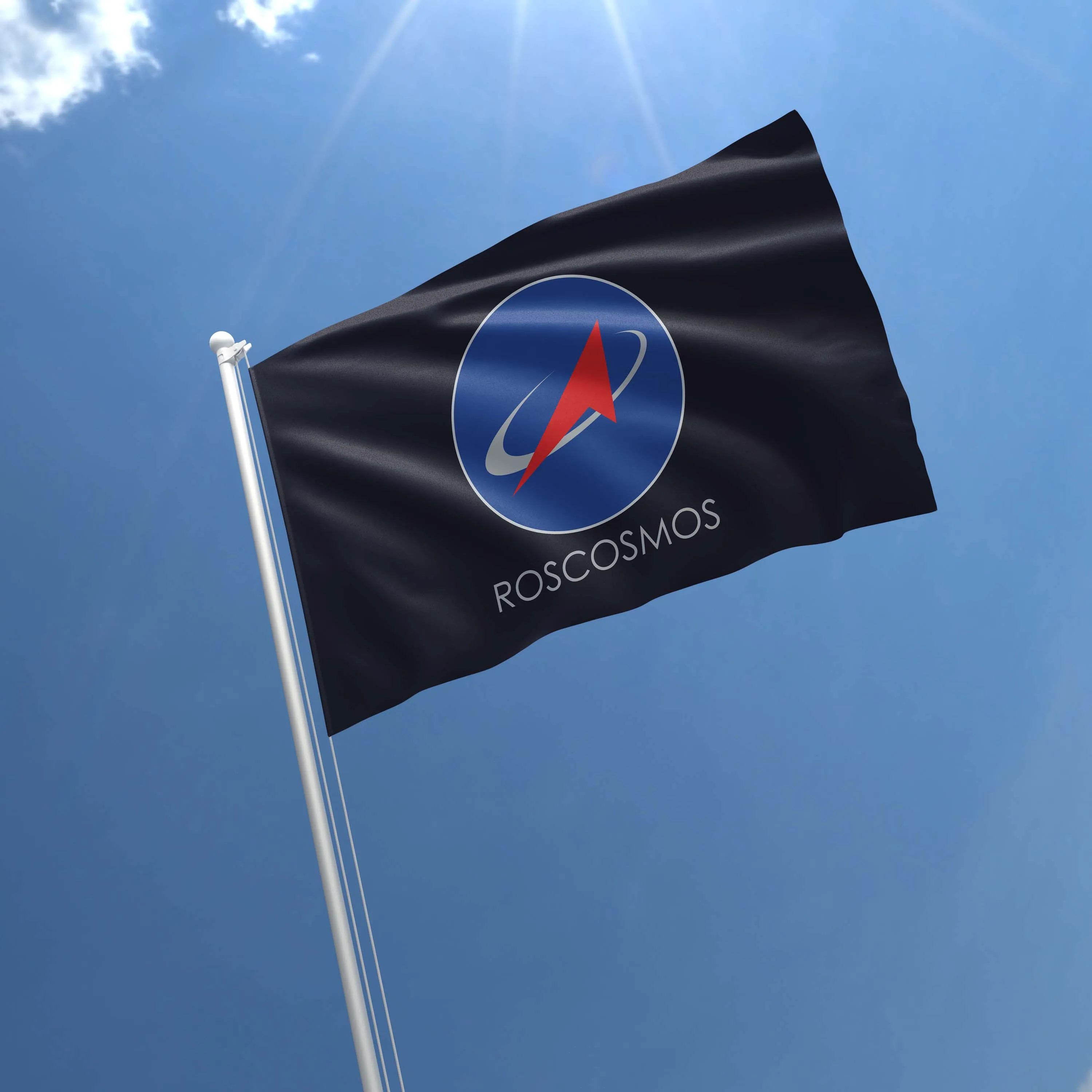 Roscosmos State Corporation for Space Activities Russia Flag Banner