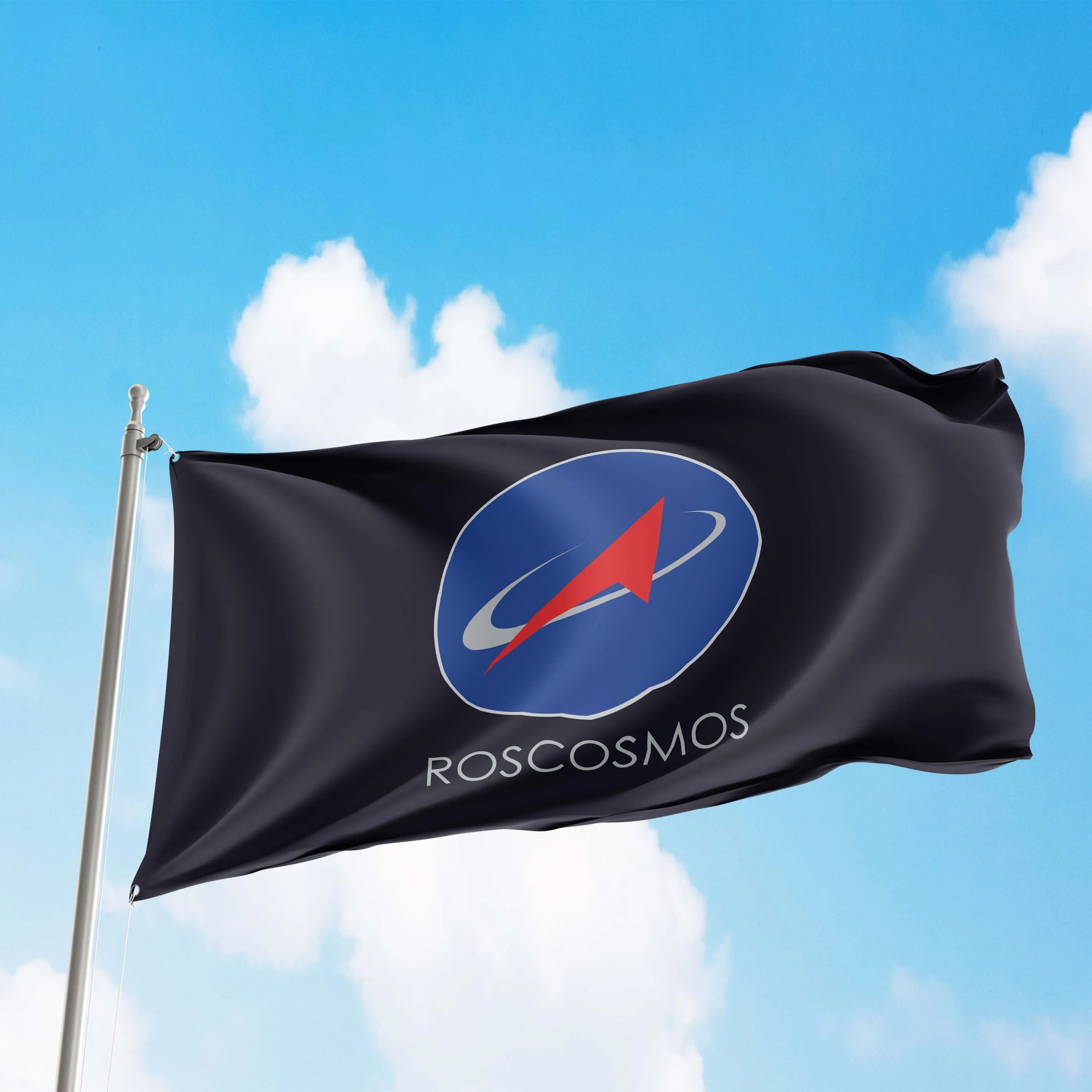 Roscosmos State Corporation for Space Activities Russia Flag Banner