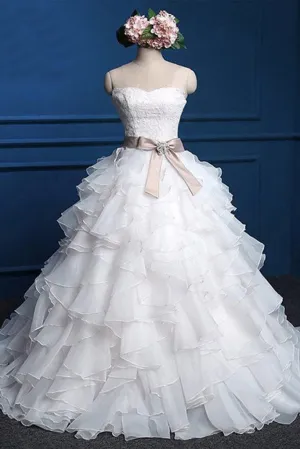 Roycebridal Fabulous Cute Chiffon Sweetheart Top Lace Wedding Dresses, Bridal Gown, MW109