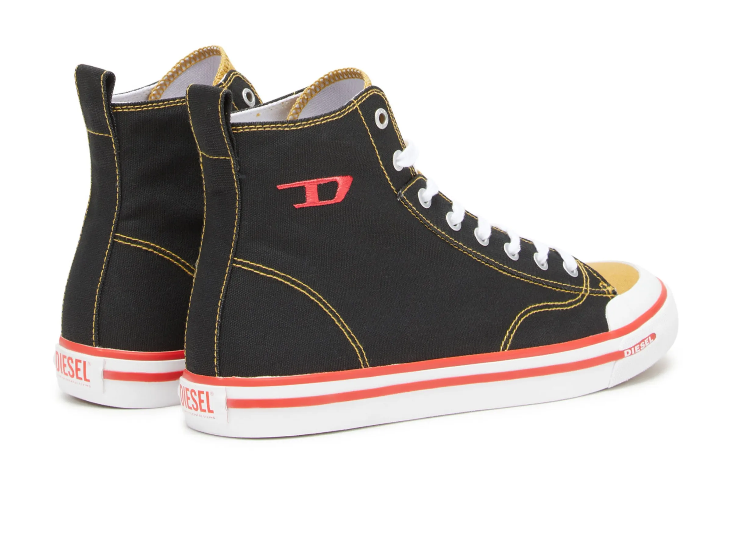 S-Athos Mid - High Top Canvas Sneaker Black/Chai Tea
