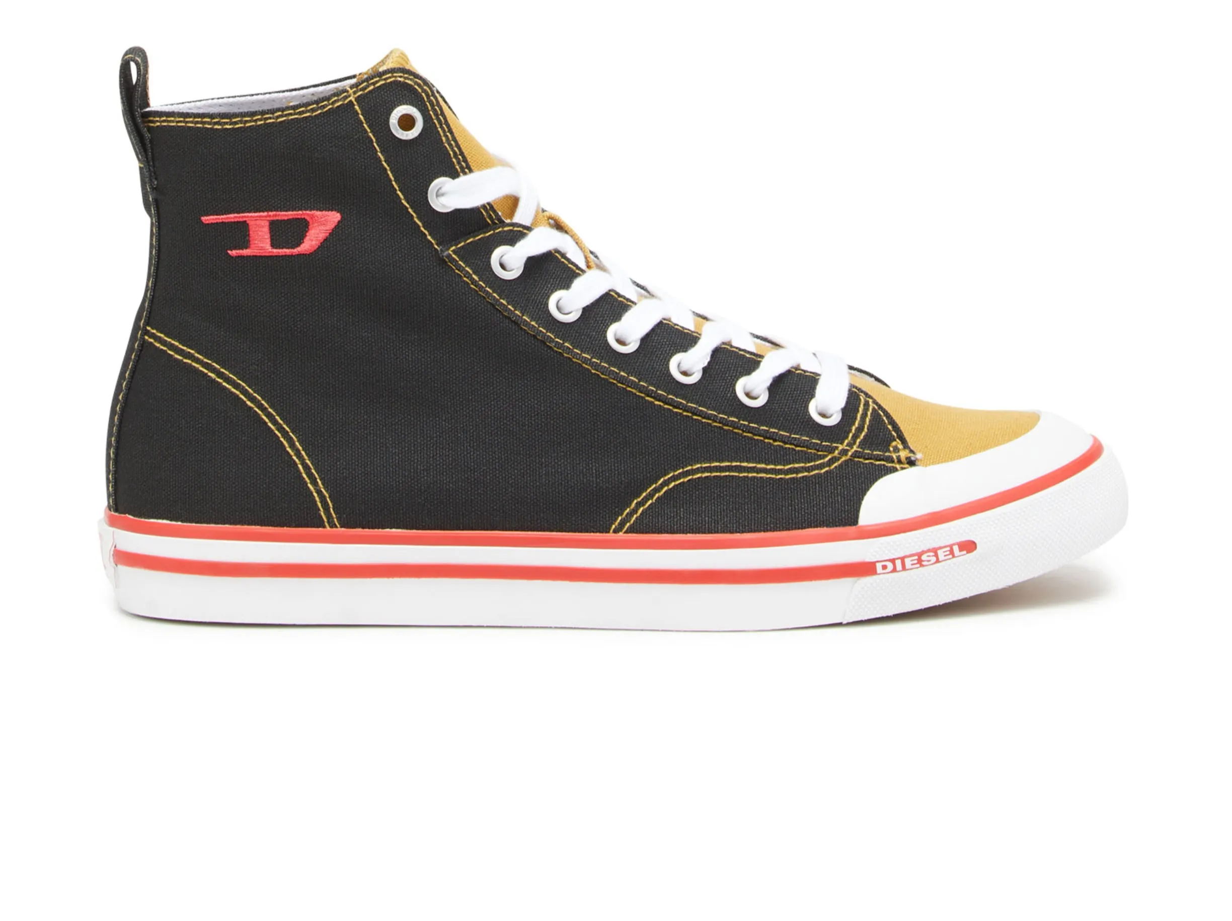 S-Athos Mid - High Top Canvas Sneaker Black/Chai Tea
