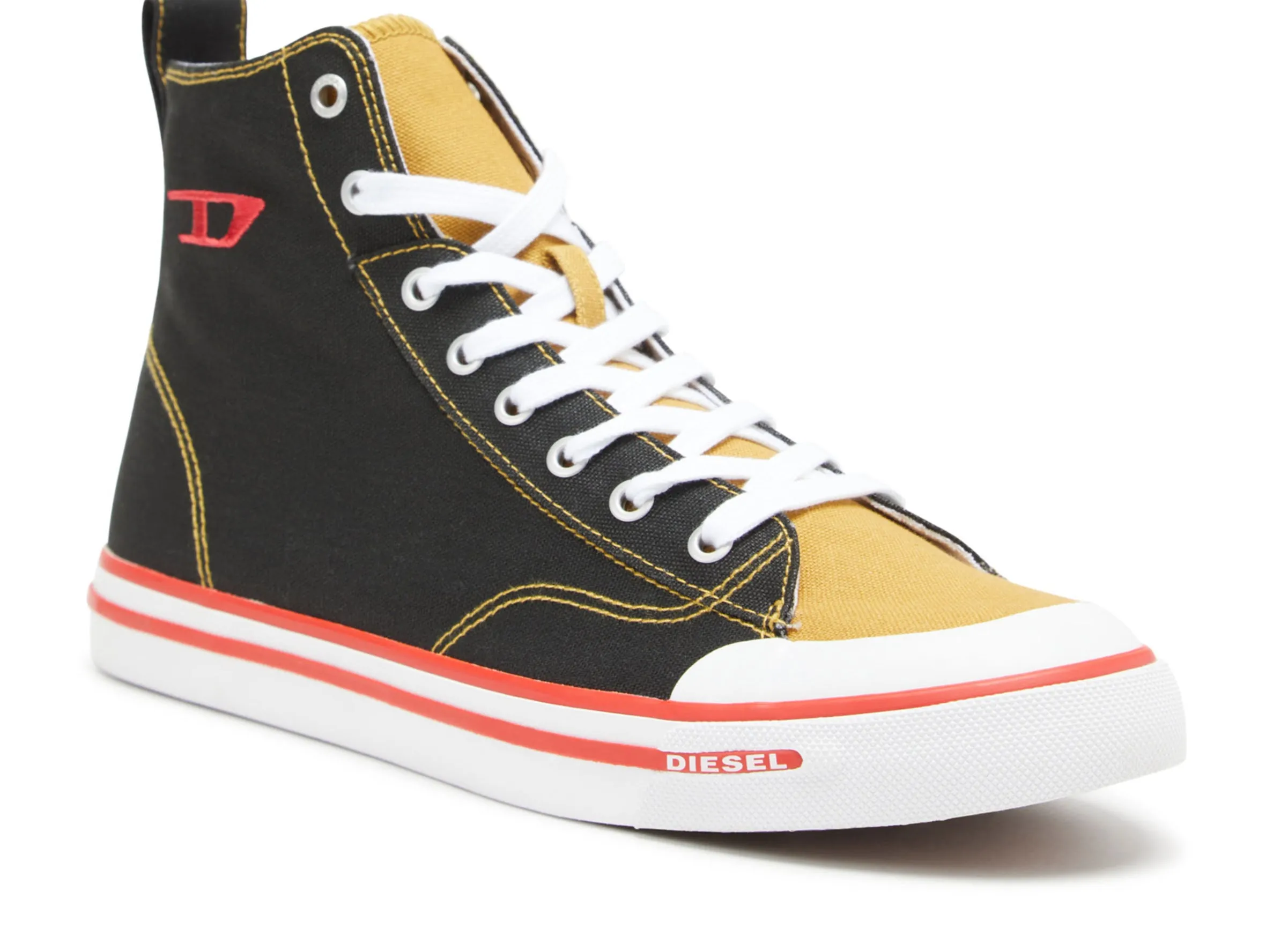 S-Athos Mid - High Top Canvas Sneaker Black/Chai Tea
