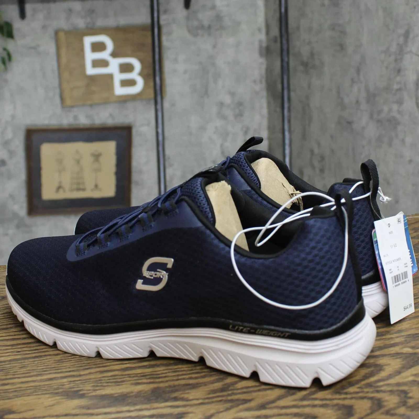S Sport By Skechers Mens Pull On Low Top Wilmer Sneakers Navy Blue 11.5W