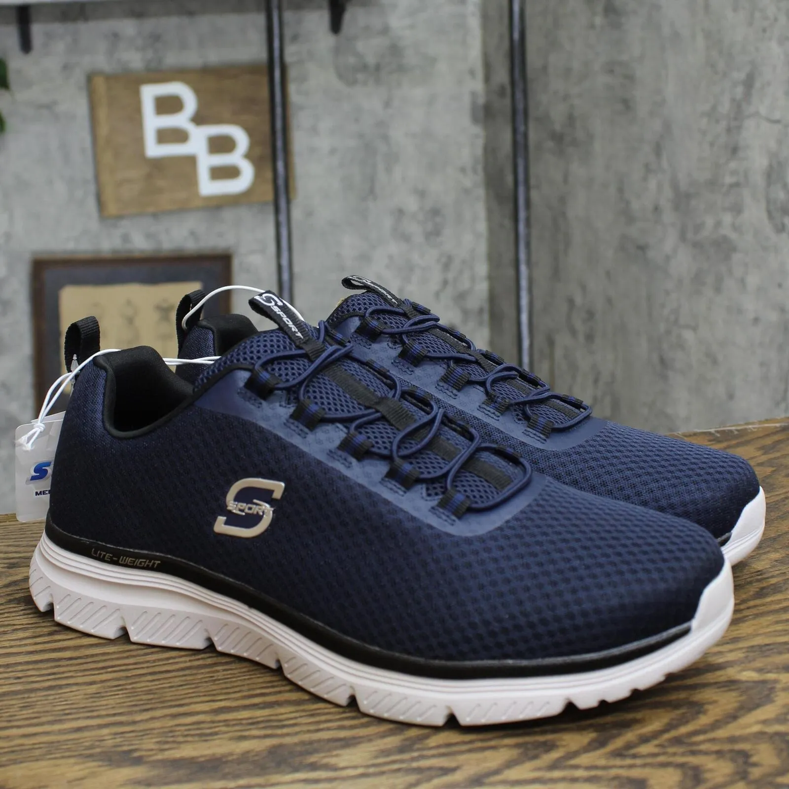 S Sport By Skechers Mens Pull On Low Top Wilmer Sneakers Navy Blue 11.5W