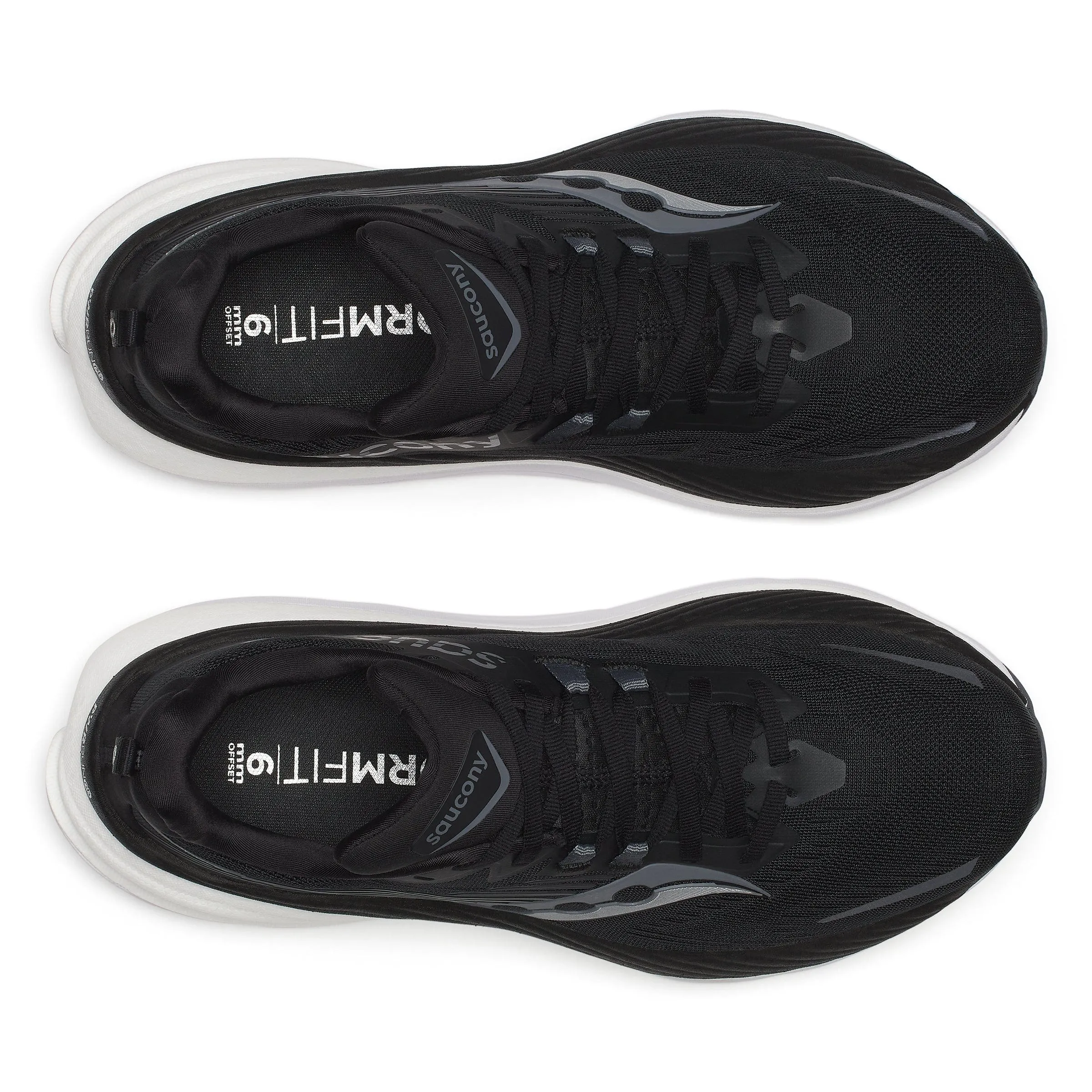 Saucony Hurricane 24 Men's Running Shoes Black/Carbon (Wide 2E Width) AW24