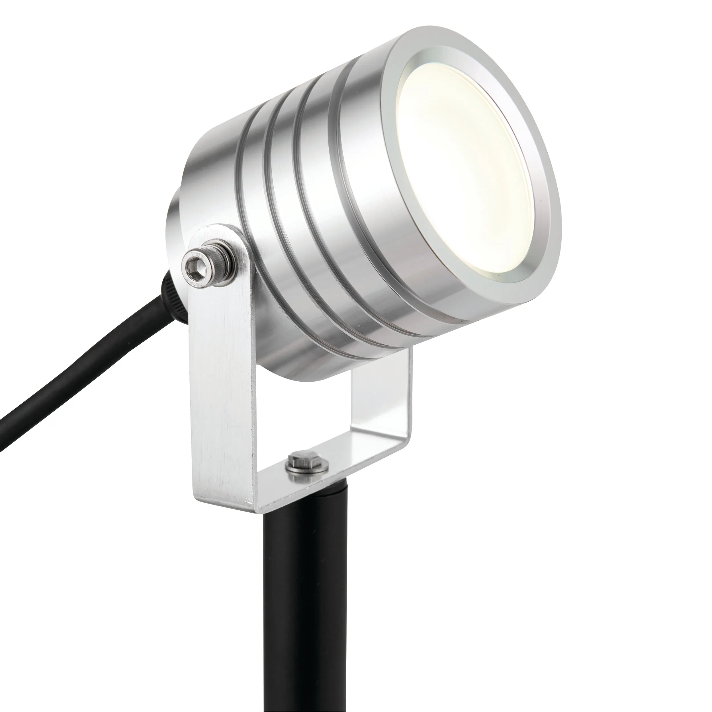 Saxby 78635 Luminatra spike silver IP65 4W Silver anodised & frosted pc 4W LED module (COB) Cool White