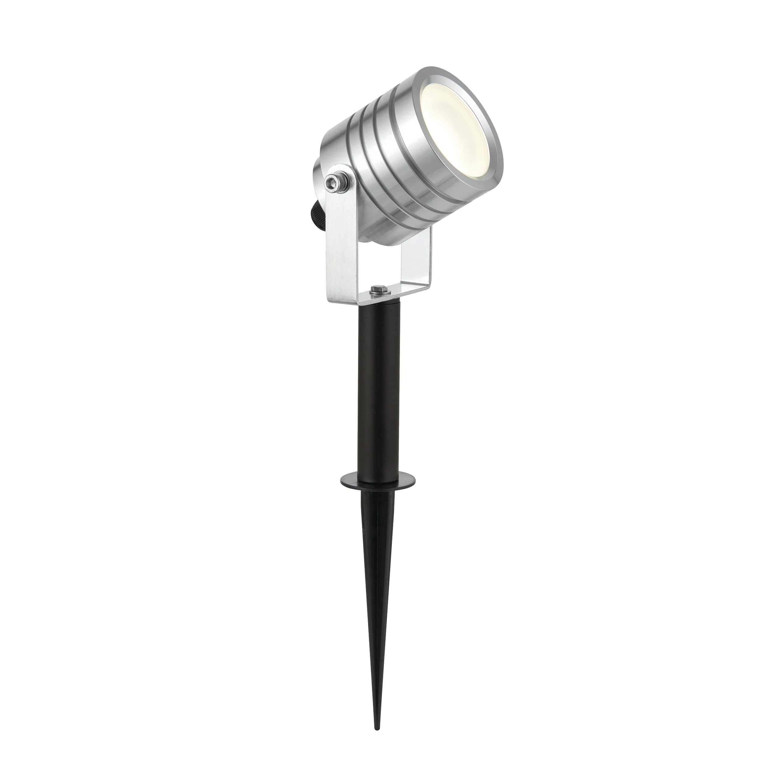 Saxby 78635 Luminatra spike silver IP65 4W Silver anodised & frosted pc 4W LED module (COB) Cool White