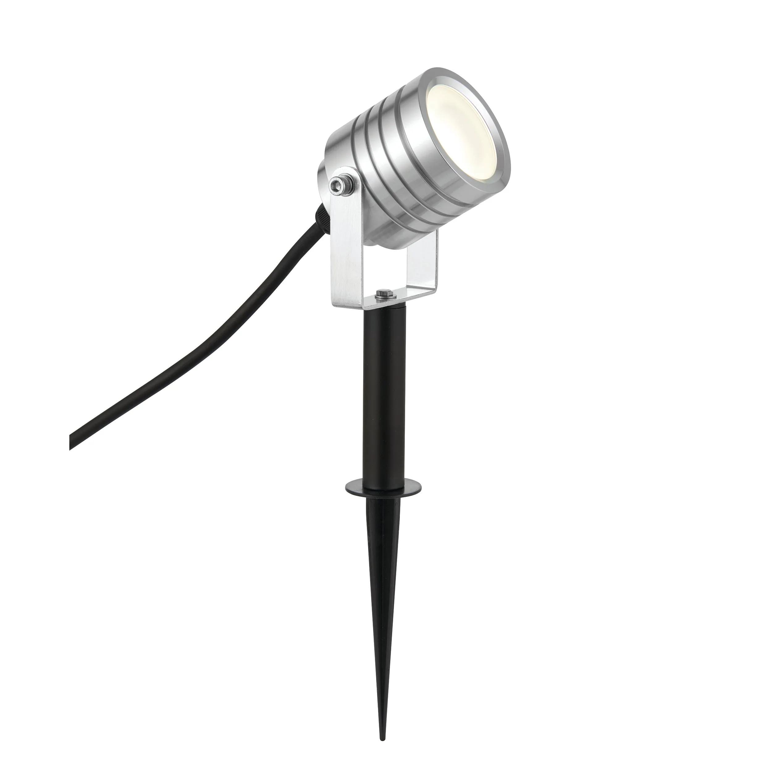 Saxby 78635 Luminatra spike silver IP65 4W Silver anodised & frosted pc 4W LED module (COB) Cool White