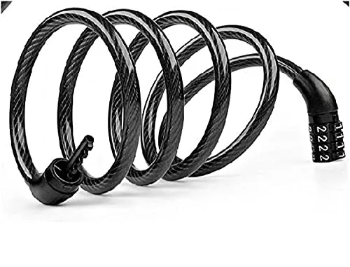 ShreNik Bicycle Password Number Chain Secure 4 Digit Fixed Numeric Number Cable Lock (Black)