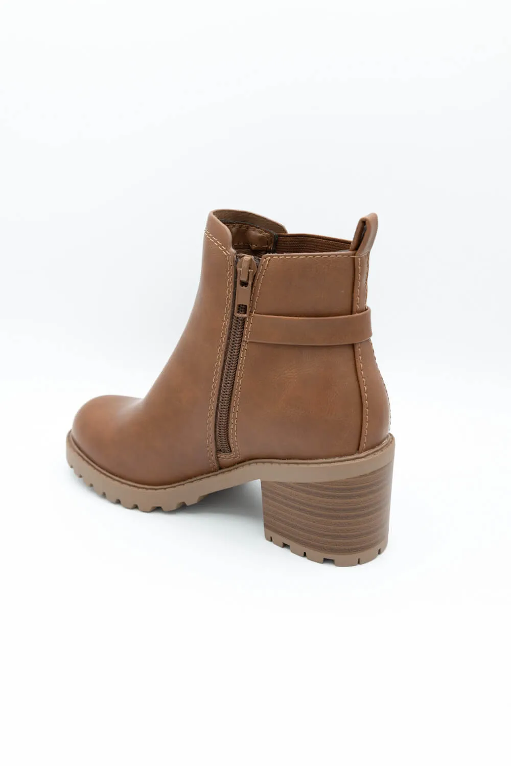 Soda Puggle Lug Booties for Women in Cognac | PUGGLE-S COGNAC