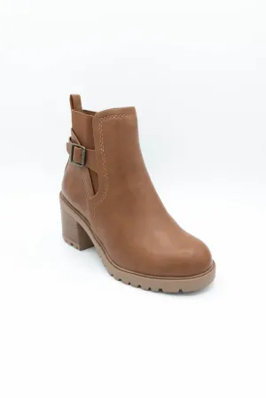 Soda Puggle Lug Booties for Women in Cognac | PUGGLE-S COGNAC