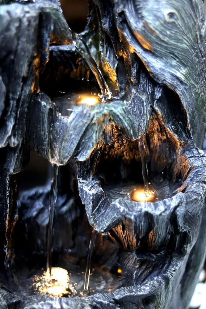 Solar Tree Log Fountain