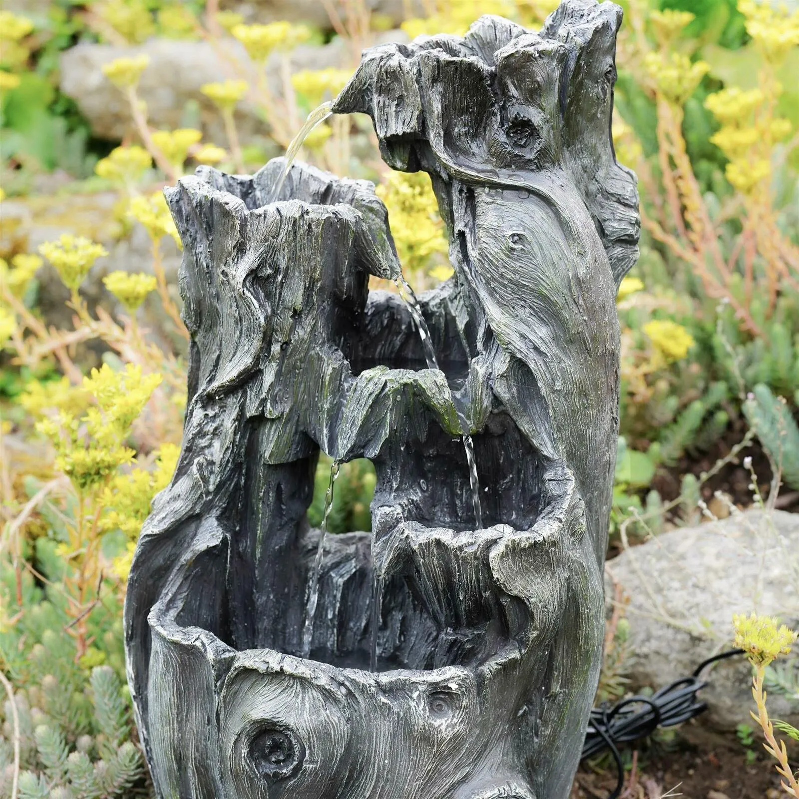 Solar Tree Log Fountain