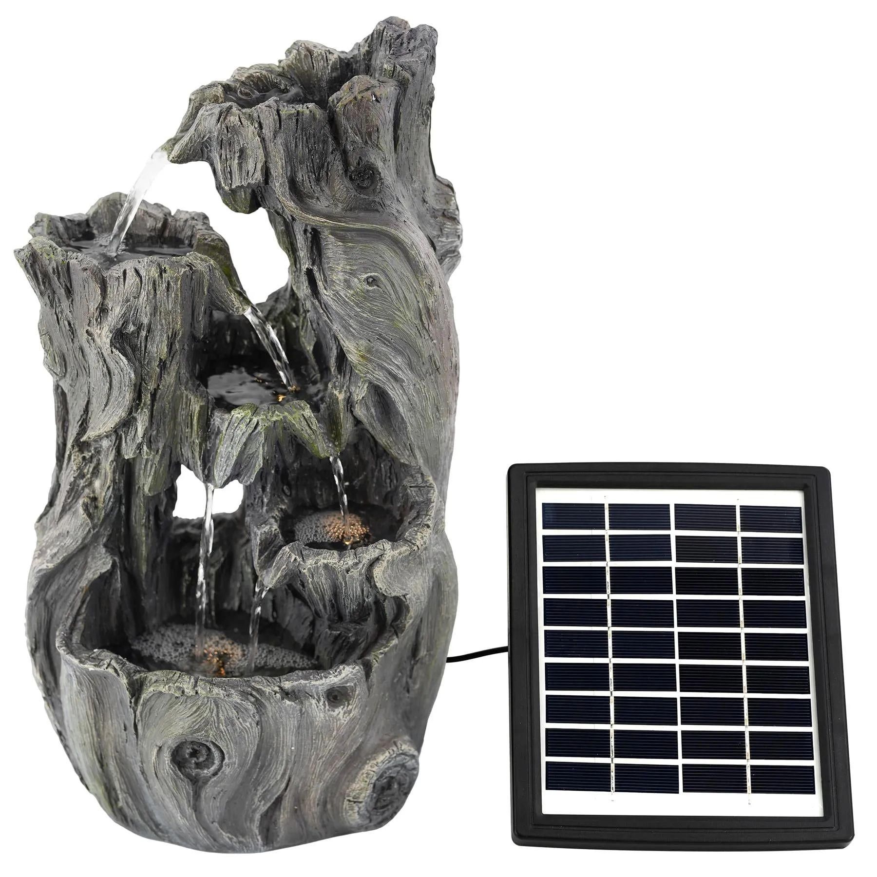 Solar Tree Log Fountain