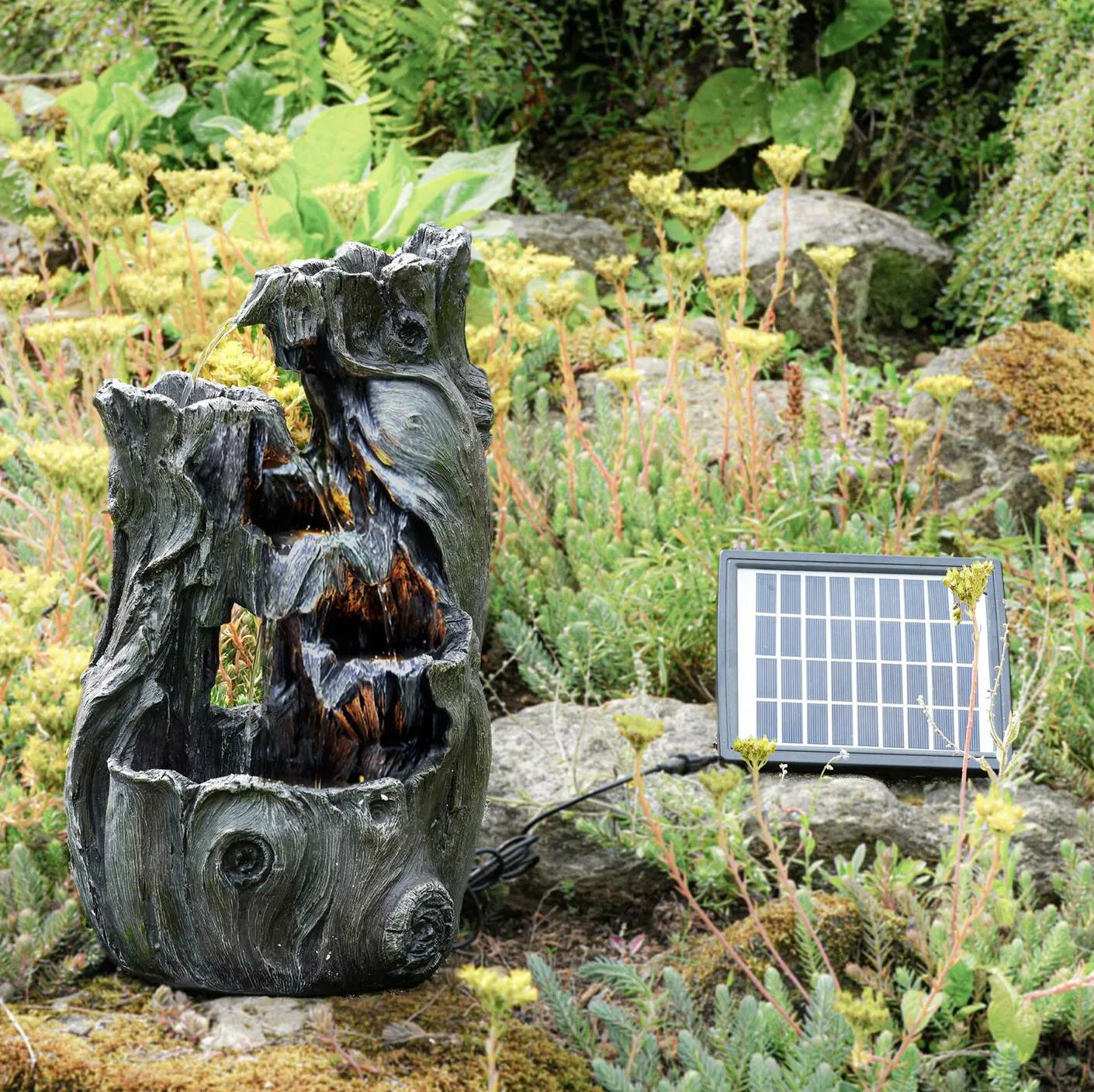 Solar Tree Log Fountain