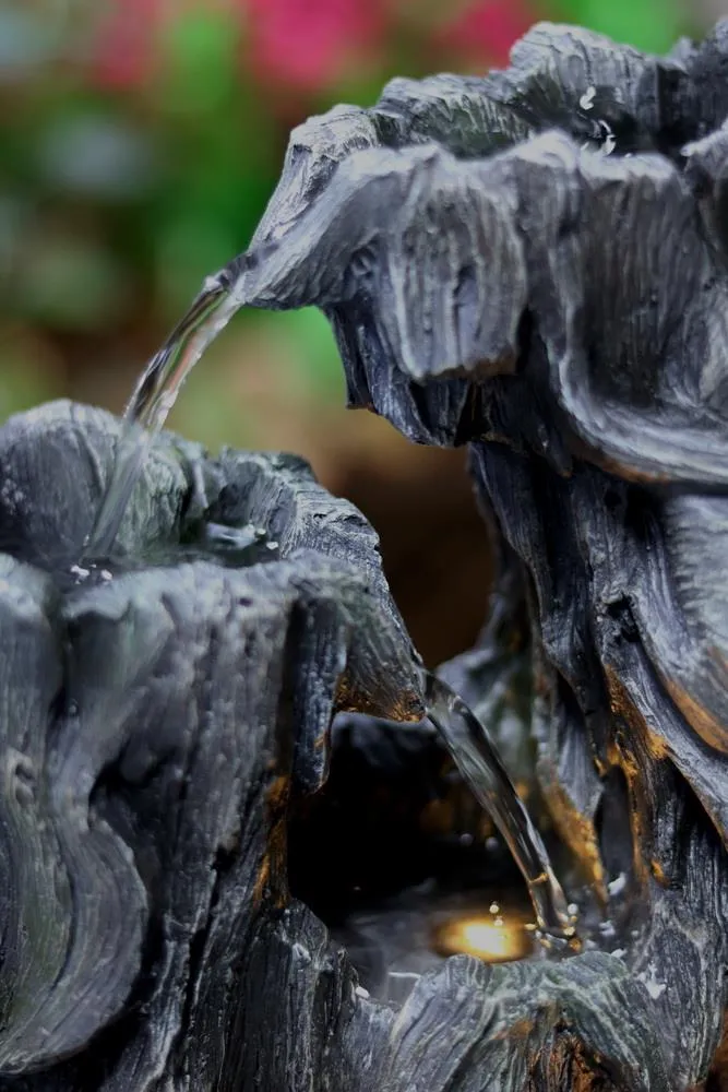 Solar Tree Log Fountain