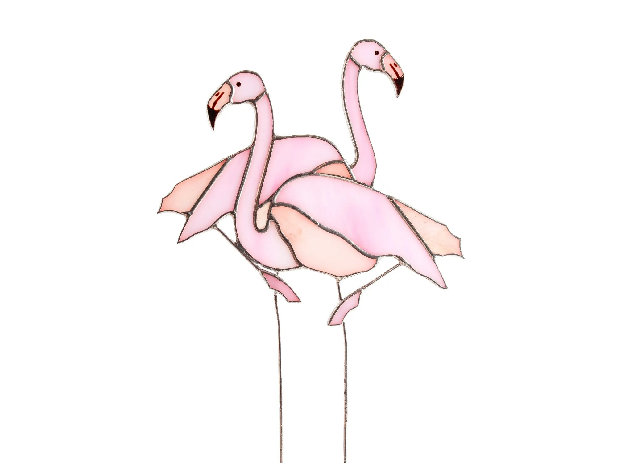 Stained Glass Flamingo Plant Stake - Unique Garden Decor Gift