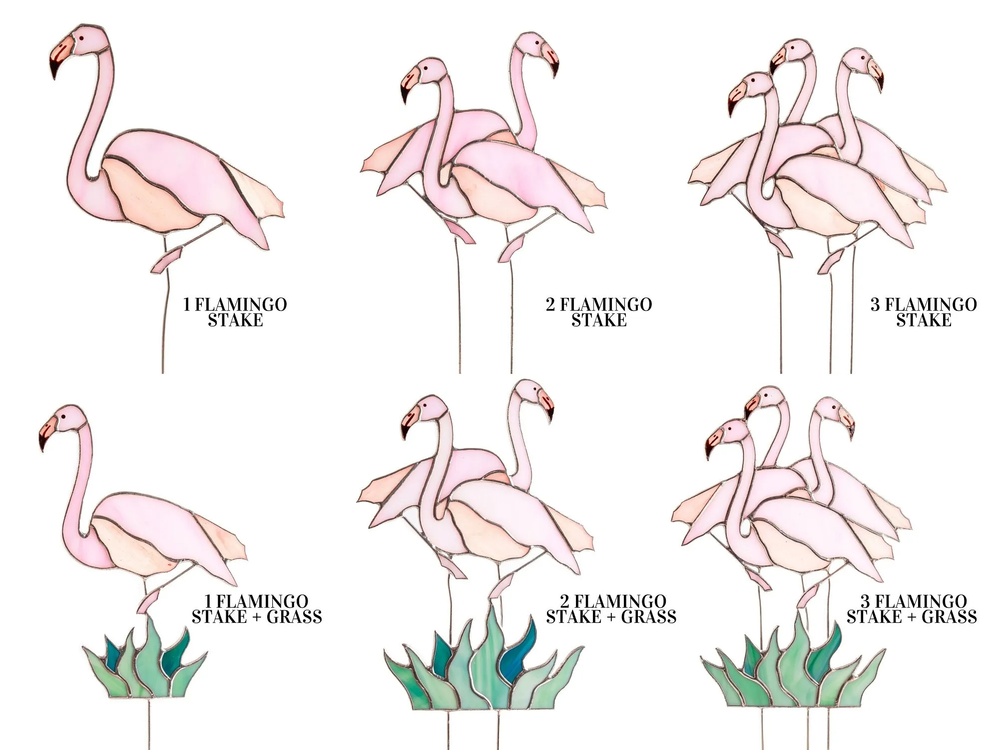 Stained Glass Flamingo Plant Stake - Unique Garden Decor Gift