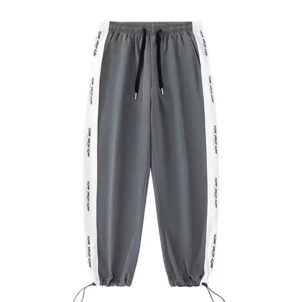 Summer Ice Silk Drawstring Sports Pants