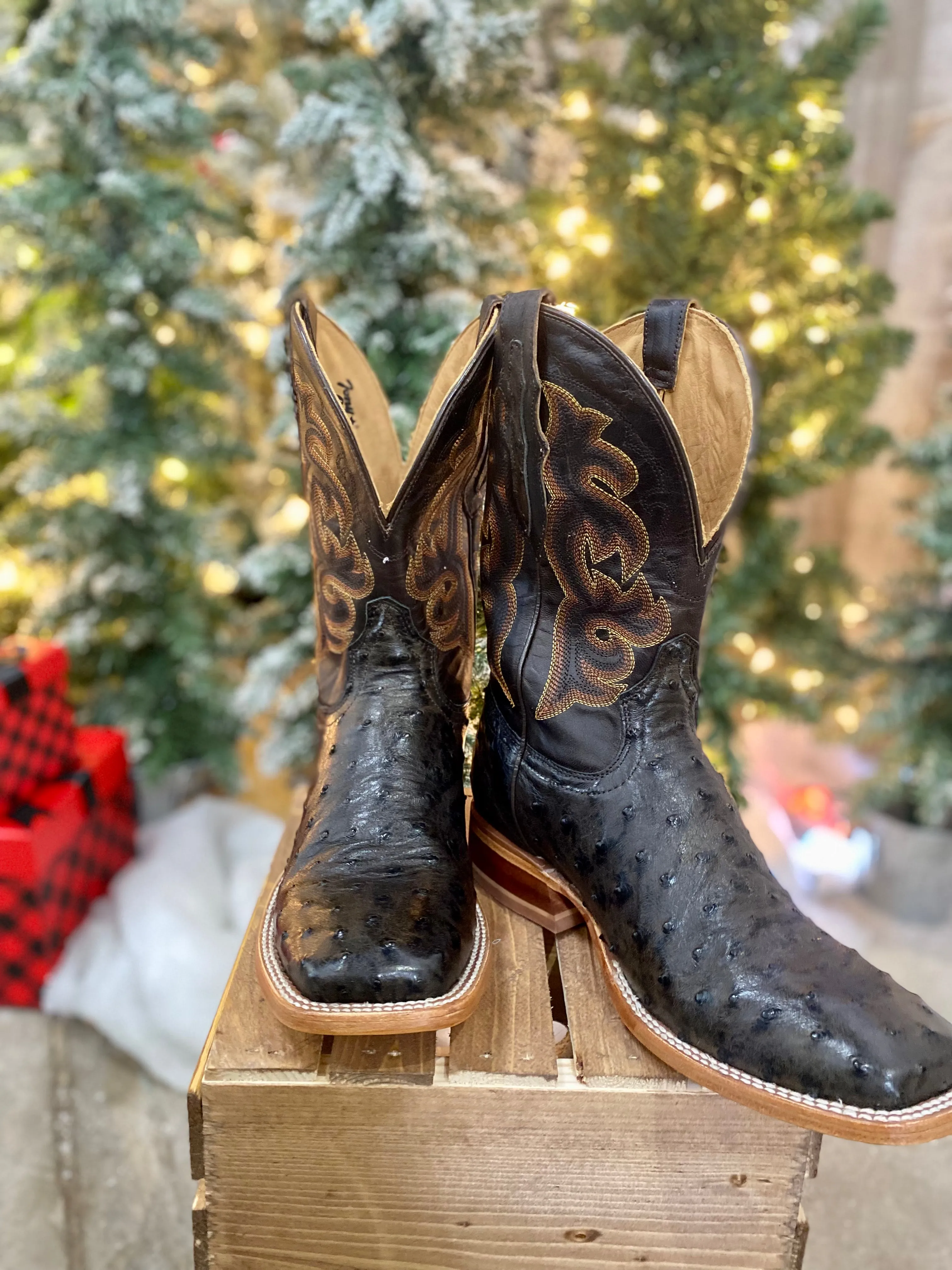 Tony Lama Umber Full Quill Ostrich Boots