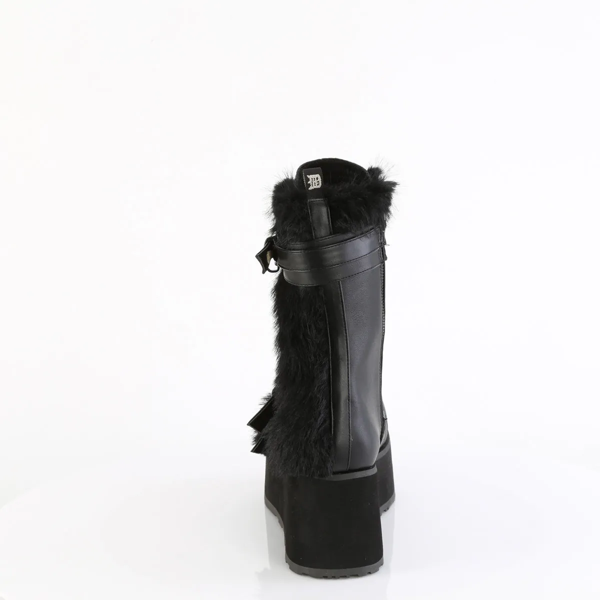 TRASHVILLE-218  Black Vegan Leather-Faux Fur