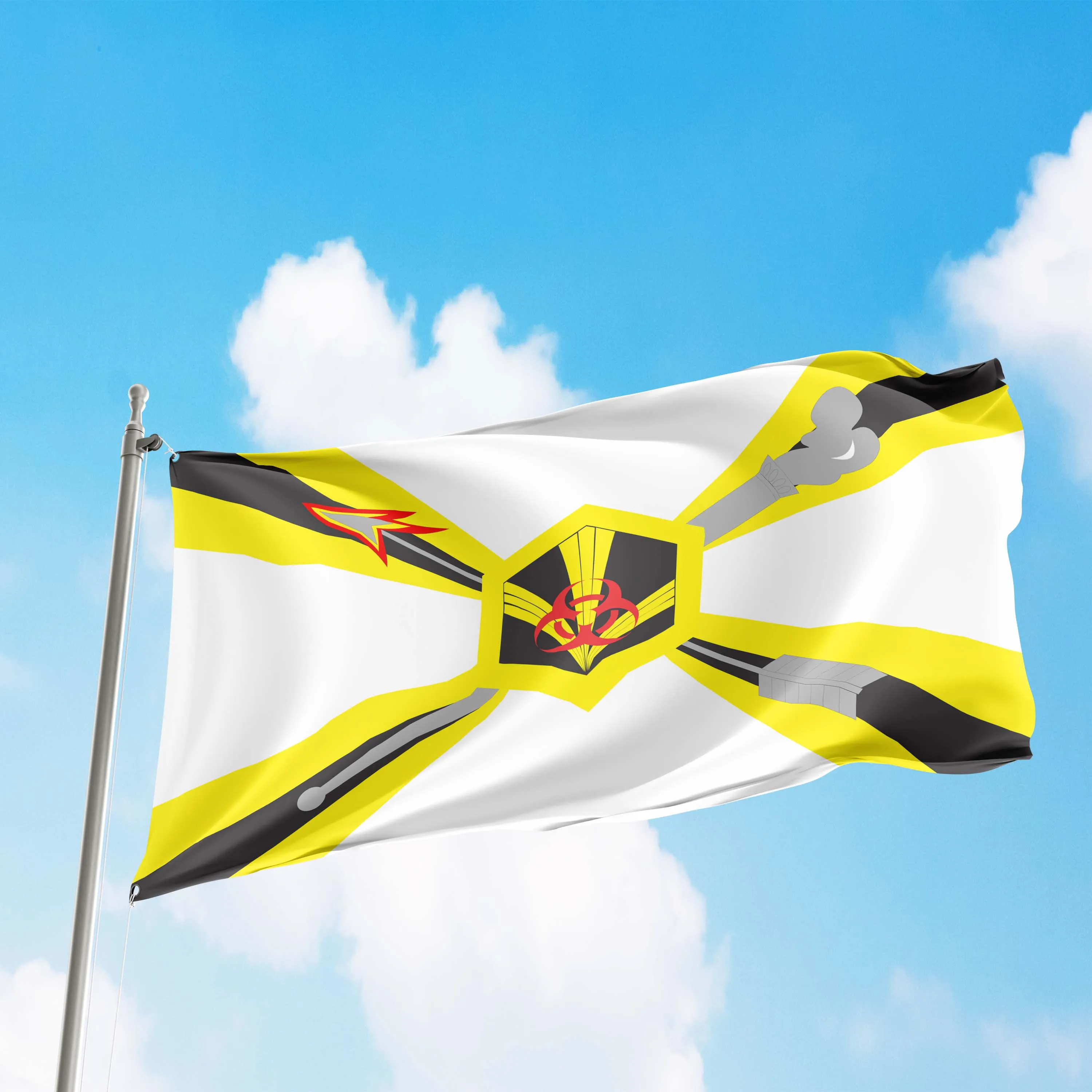 Troops of Radiation, Сhemical and Biological Protection Russia RKHBZ Flag Banner