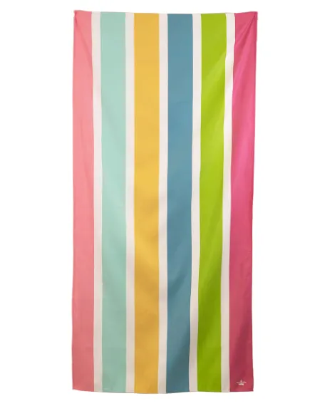 Tropical Sunrise Beach Towel - White / Multi