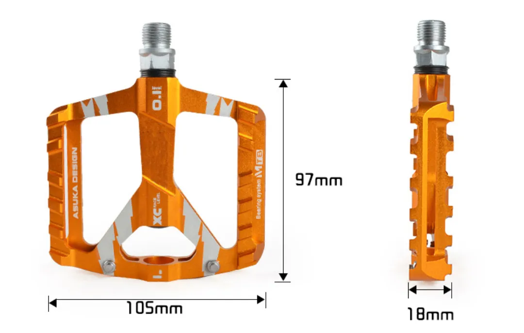 Ultralight Bicycle Mountain Bike Aluminium Anodized Alloy Pedals