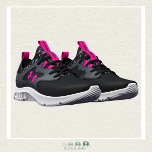 Under Armour Girls' Pre-School Infinity 2.0 Printed Running Shoes Black/Pink (V-105)