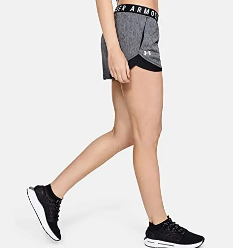 Under Armour Women's Play Up Short 3.0 - Twist , Black (001)/White , X-Small