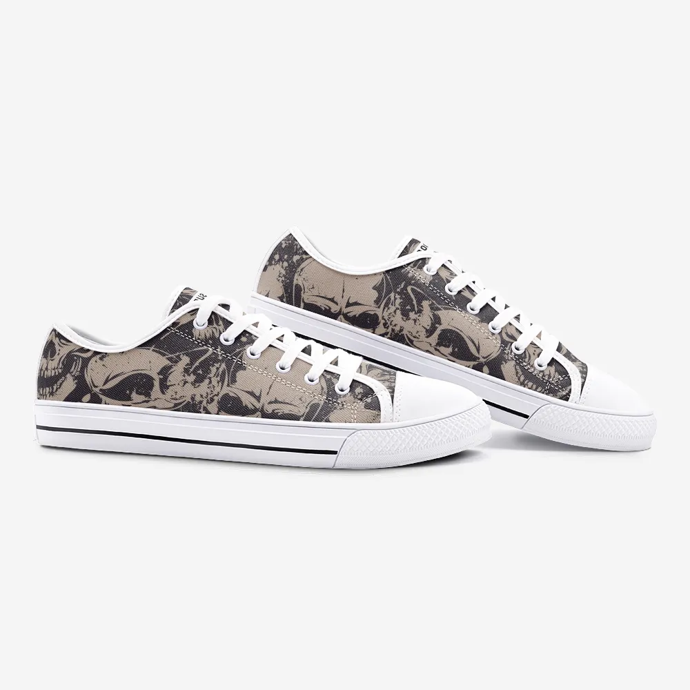 Unisex Low Top Canvas Shoes - Skulls
